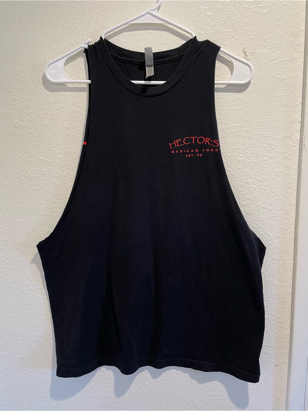 🌶️ HECTOR’S MEXICAN FOOD • Custom Deep-Cut Back-Graphic Tank • L 🌮
